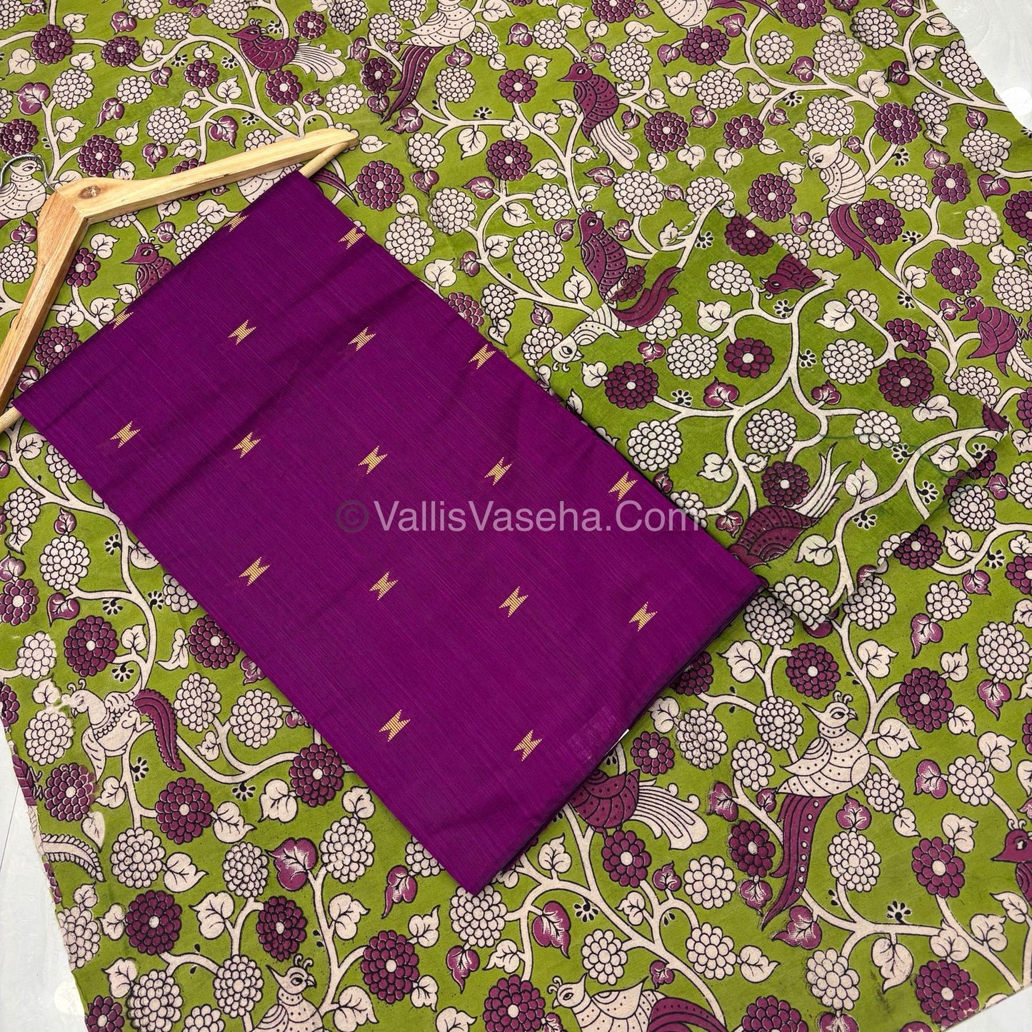 Unstitched Salwar Material -Raw Silk - Purple Shade  - VVUSM012