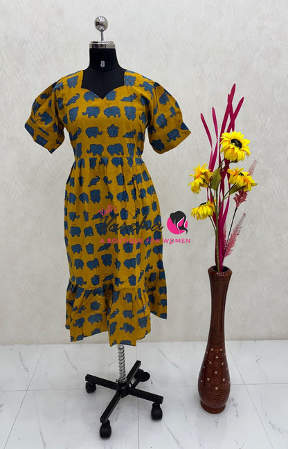 Ready Made - Kalamkari Frock  - VVRKF002
