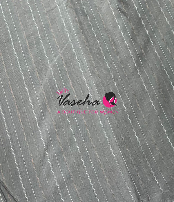Semi Silk Saree - Zig Zag Vairavoosi Lines Style - VVSS003
