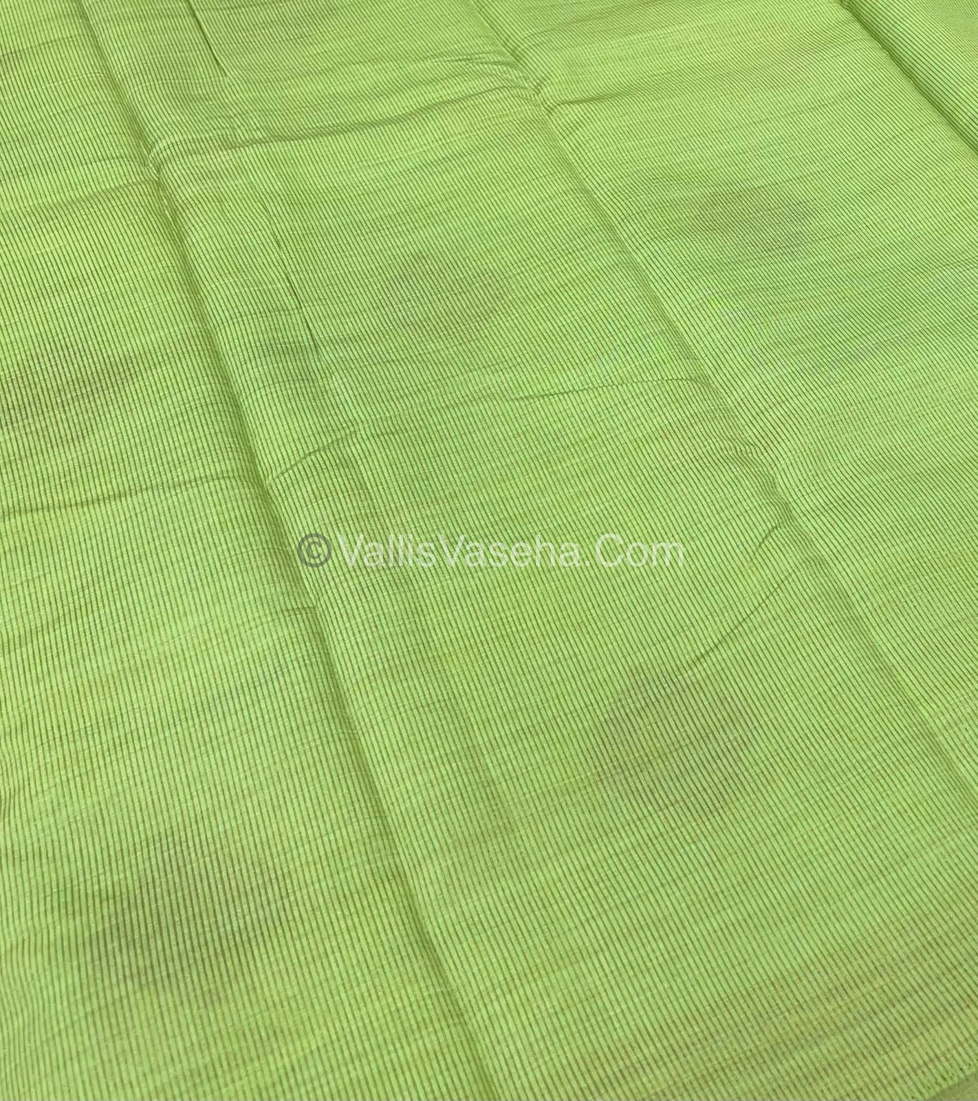 Semi Tussar Silk Saree - Pista shade - VVSTS0016