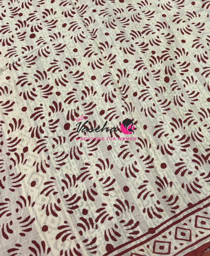 Pure Soft Mul Mul Cotton Sarees - Hand Block Prints - VVMMC009