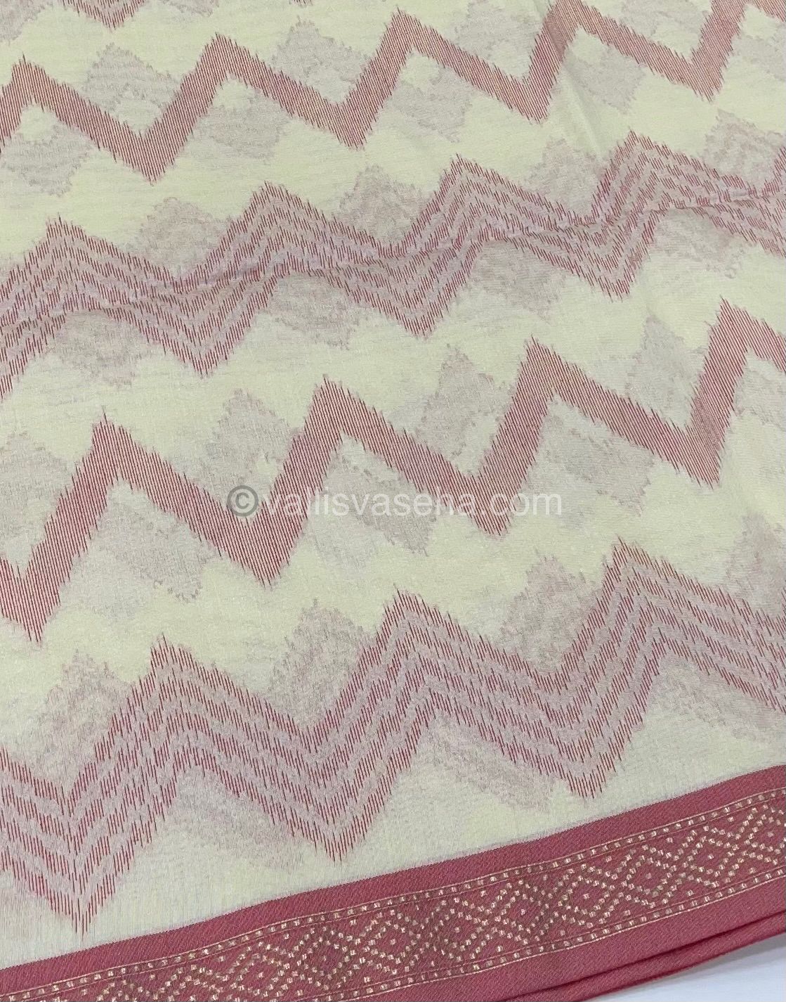 Semi Raw Silk with Zig Zag  Design Weaving - VVRS003