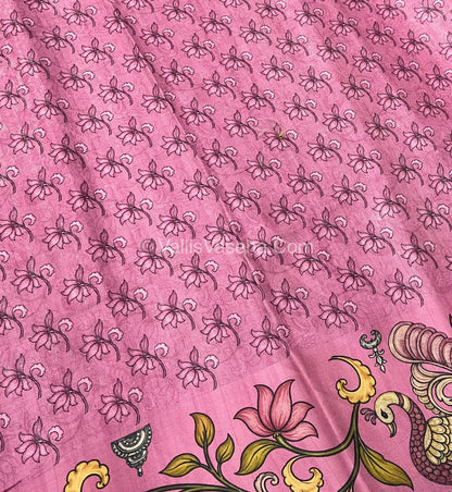 Semi Tussar Silk - Pink With Pink Shade  - VVSTS040