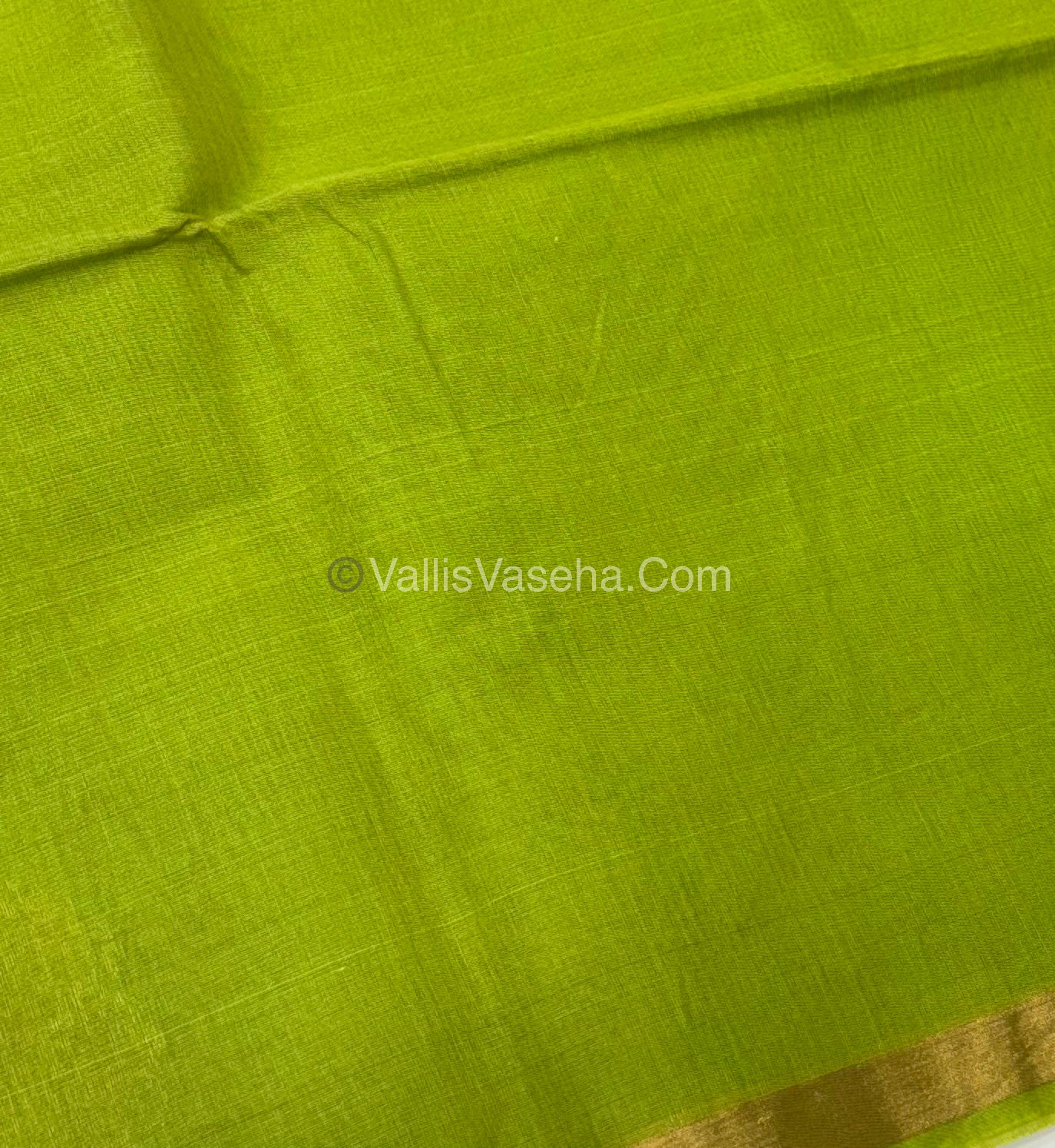 Kora Silk Saree - SICO -  Green With Green Shade  - VVKS002