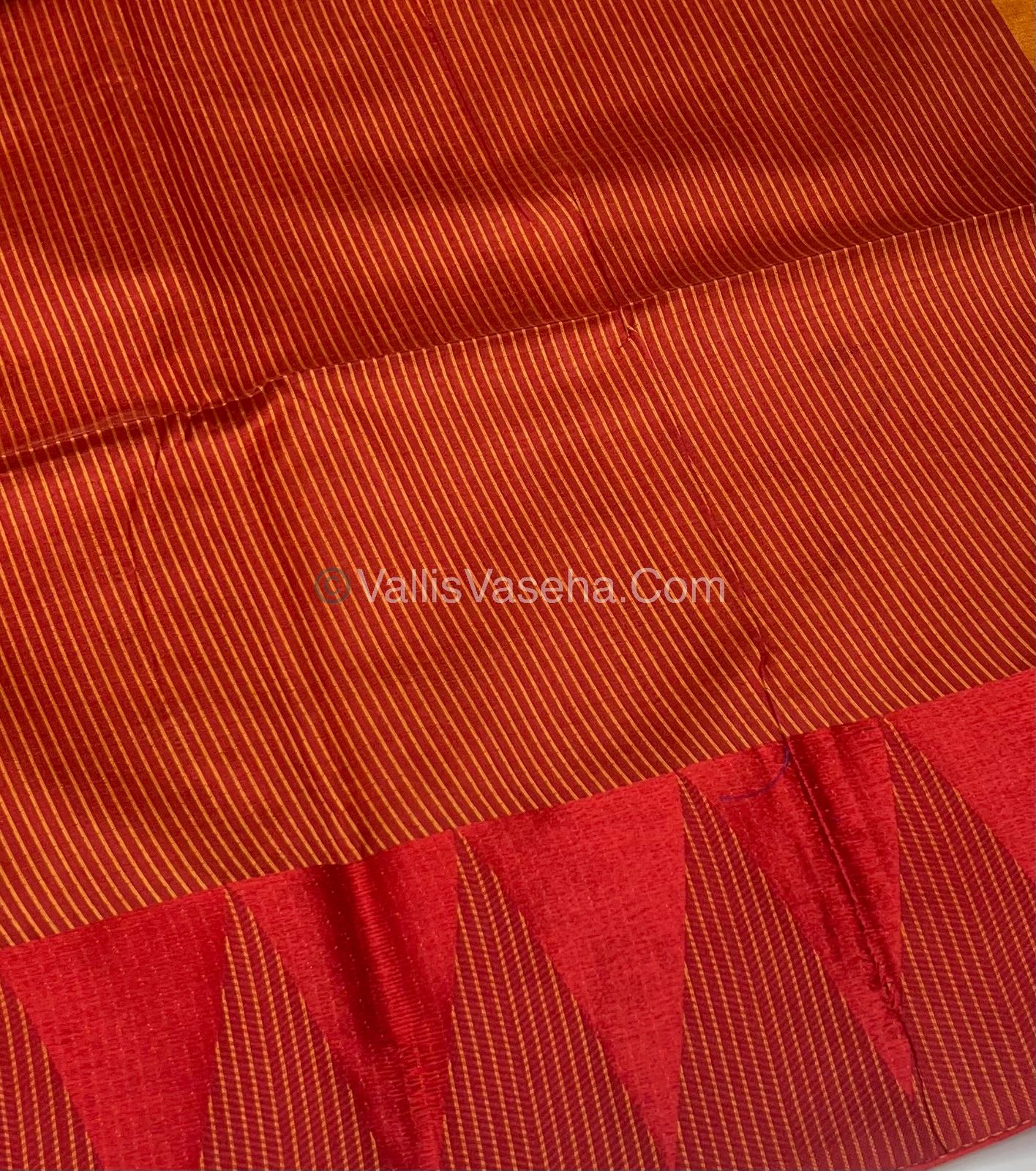 Semi Raw Silk - Yellow With Maroon  Shade - VVRS006