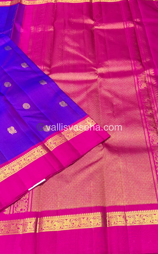 Pure Kanchipuram Silk Saree - Purple & Pink Shade  - VVPS022