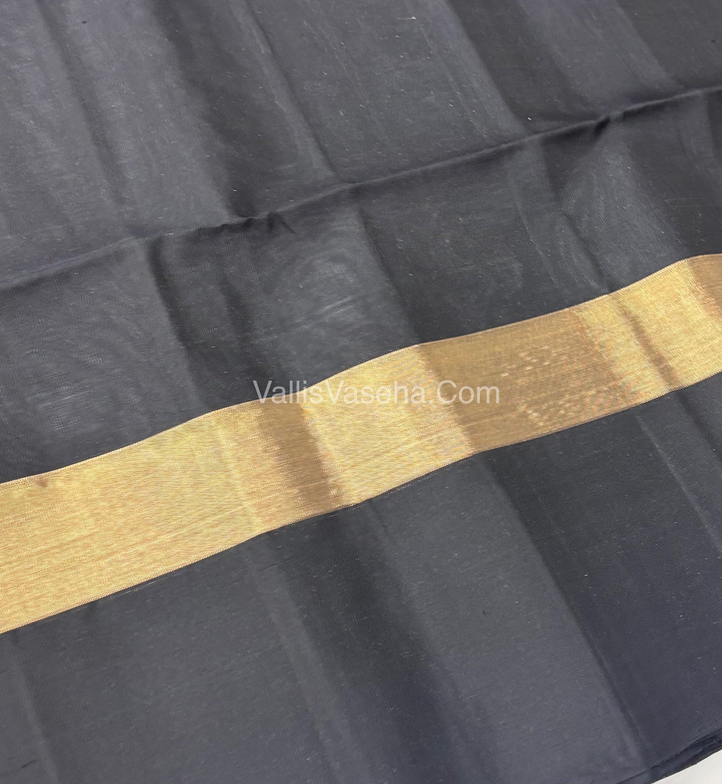Half Mixed Soft Silk Saree - Grey with Black - VVPSS028