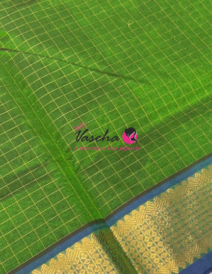 Pure Silk Cotton Saree - Zari Checks - VVCSC001