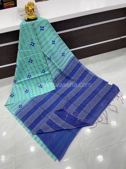 Bhagalpuri Silk - Embroidered - Blue & Blue - VVBS001