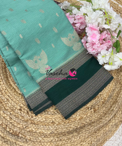 Banarasi - Heritage Silk - Light Green With Green - VVBHS015
