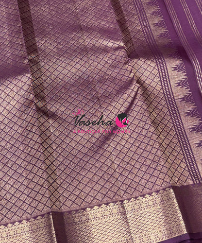 Pure Kanchipuram Silk Saree - Shade Of Purplish Wine - 3 - VVPS093