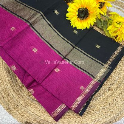 Semi Maheshwari Silk Cotton Saree - VVMSC002