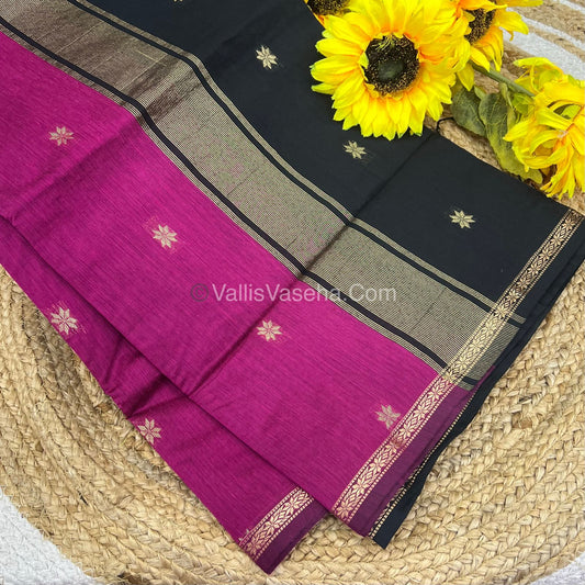 Semi Maheshwari Silk Cotton Saree - VVMSC002