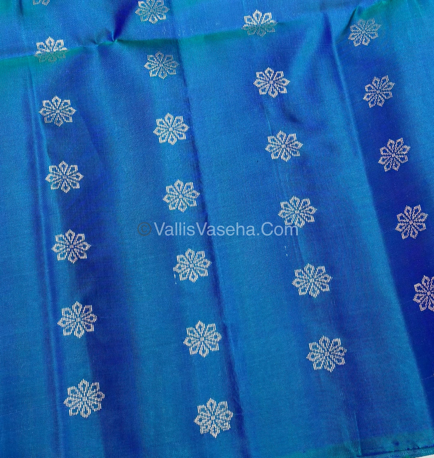 Pure Soft Silk Saree - Border Less  - Purple & Peacock Blue Combo - VVPSS066
