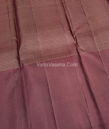Pure Kanchipuram Silk Saree - Maroon & Brown Shade  - VVPS024