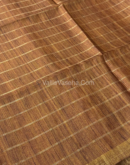 Semi Gicha Tussar Silk Saree - checks pattern - VVSGT001