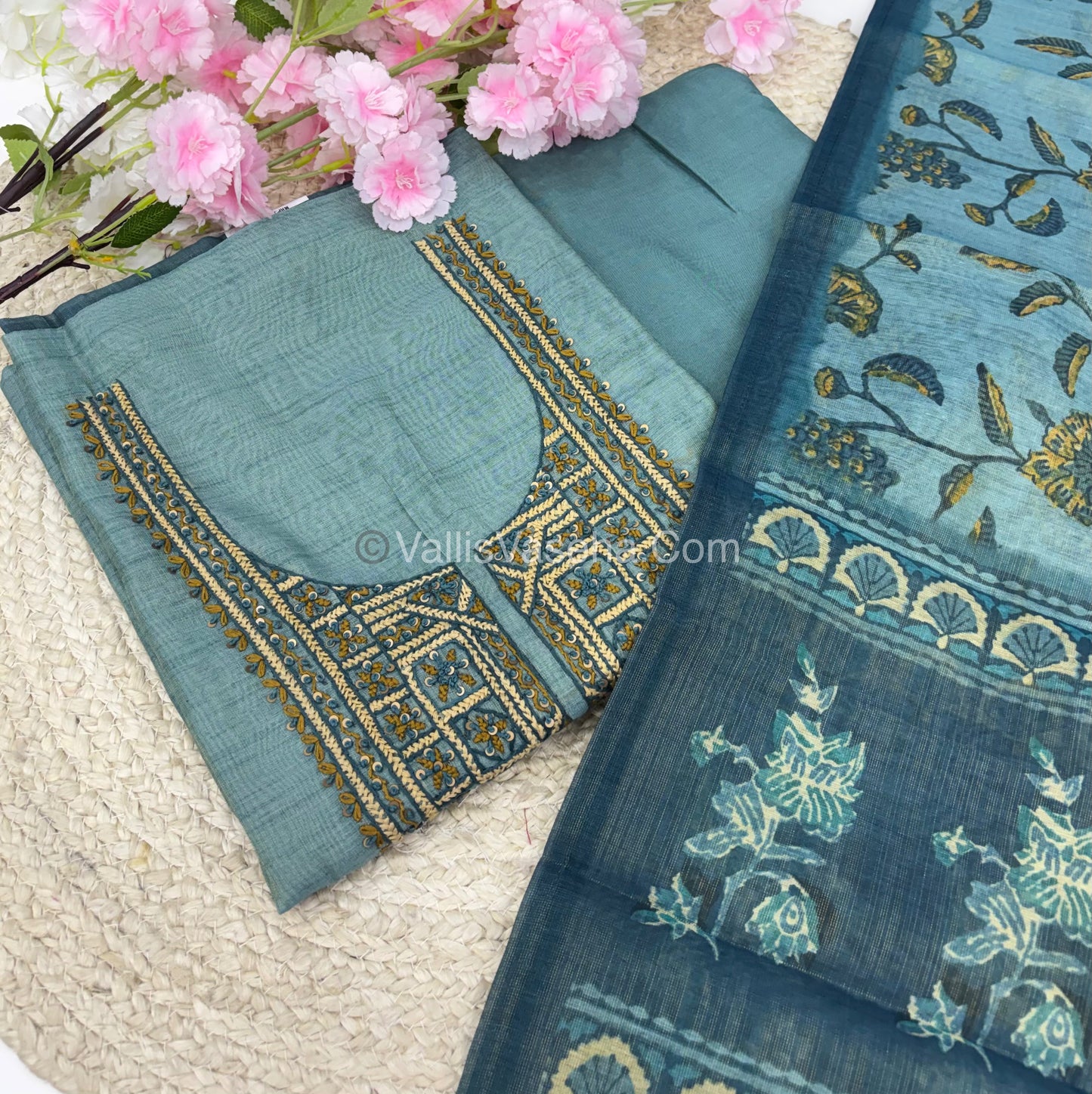 Tissue Linen Salwar Material  | VVUSM016