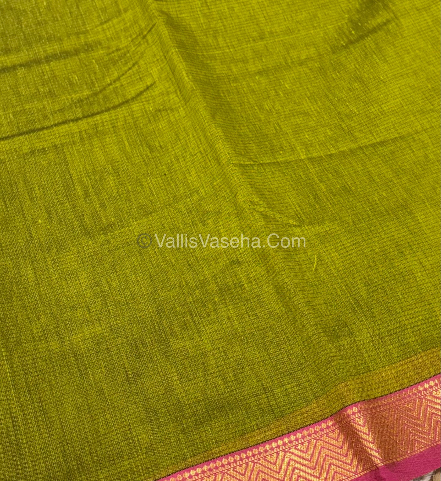 Fancy Mixed Cotton - Green With Pink Shade - VVFMC005
