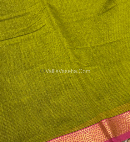 Fancy Mixed Cotton - Green With Pink Shade - VVFMC005