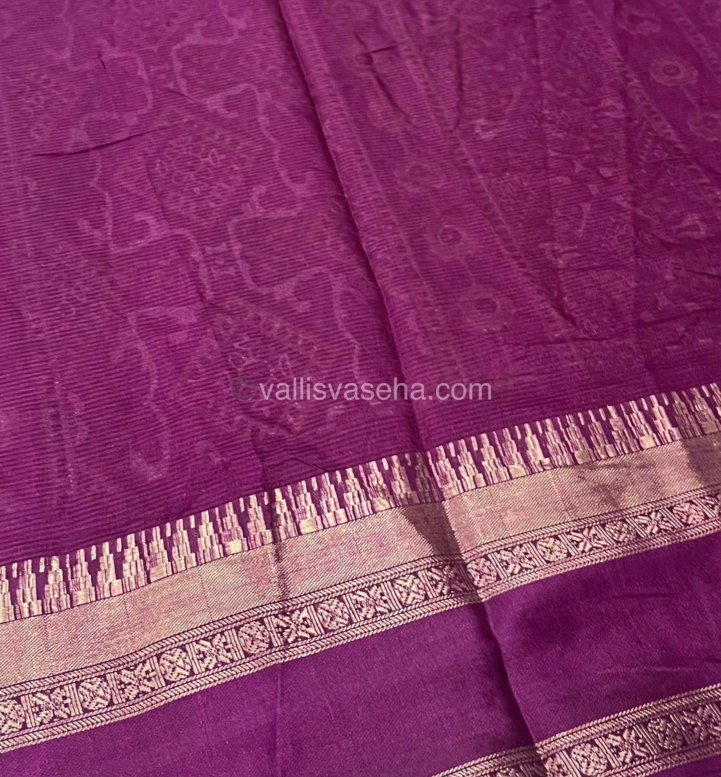 Casual Wear Saree - Fancy Mixed Cotton - Purple Shade - VVFMC002