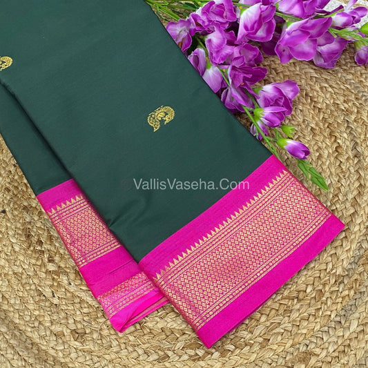 Semi Silk - Green with Pink Combo - VVSS001