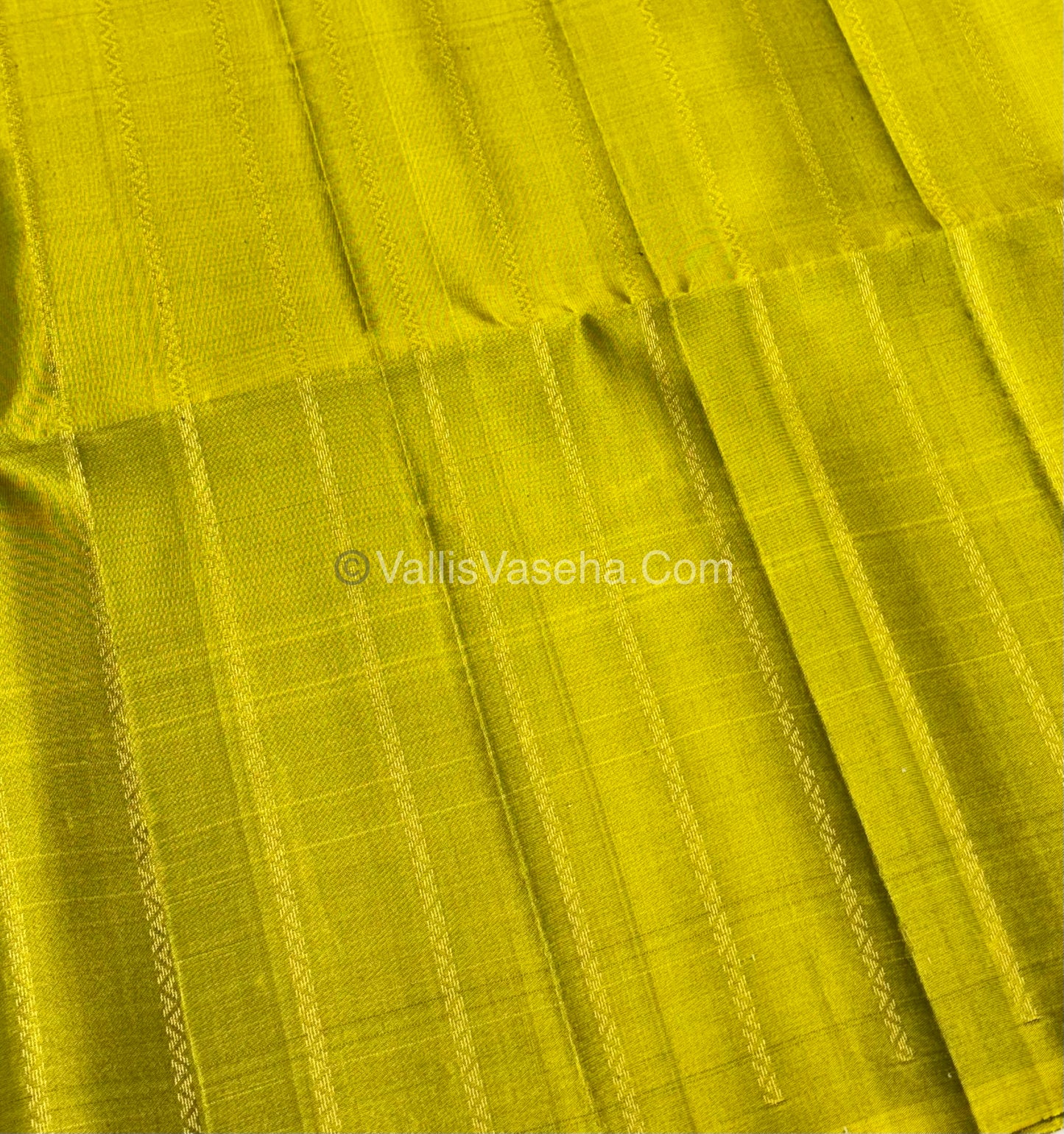 Pure Soft Silk Saree - Border Less  - Lemon Green & Purple Combo - VVPSS066