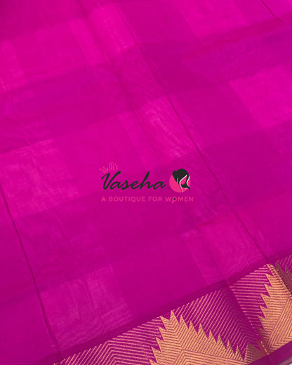 Semi Silk Cotton Saree |Pazhum Pazhamum Checks Design |VVSSC020