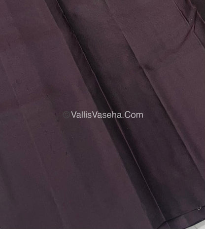 Pure Soft Silk Saree - One Side Border - Ivory & Coffee Brown Combo - VVPSS045