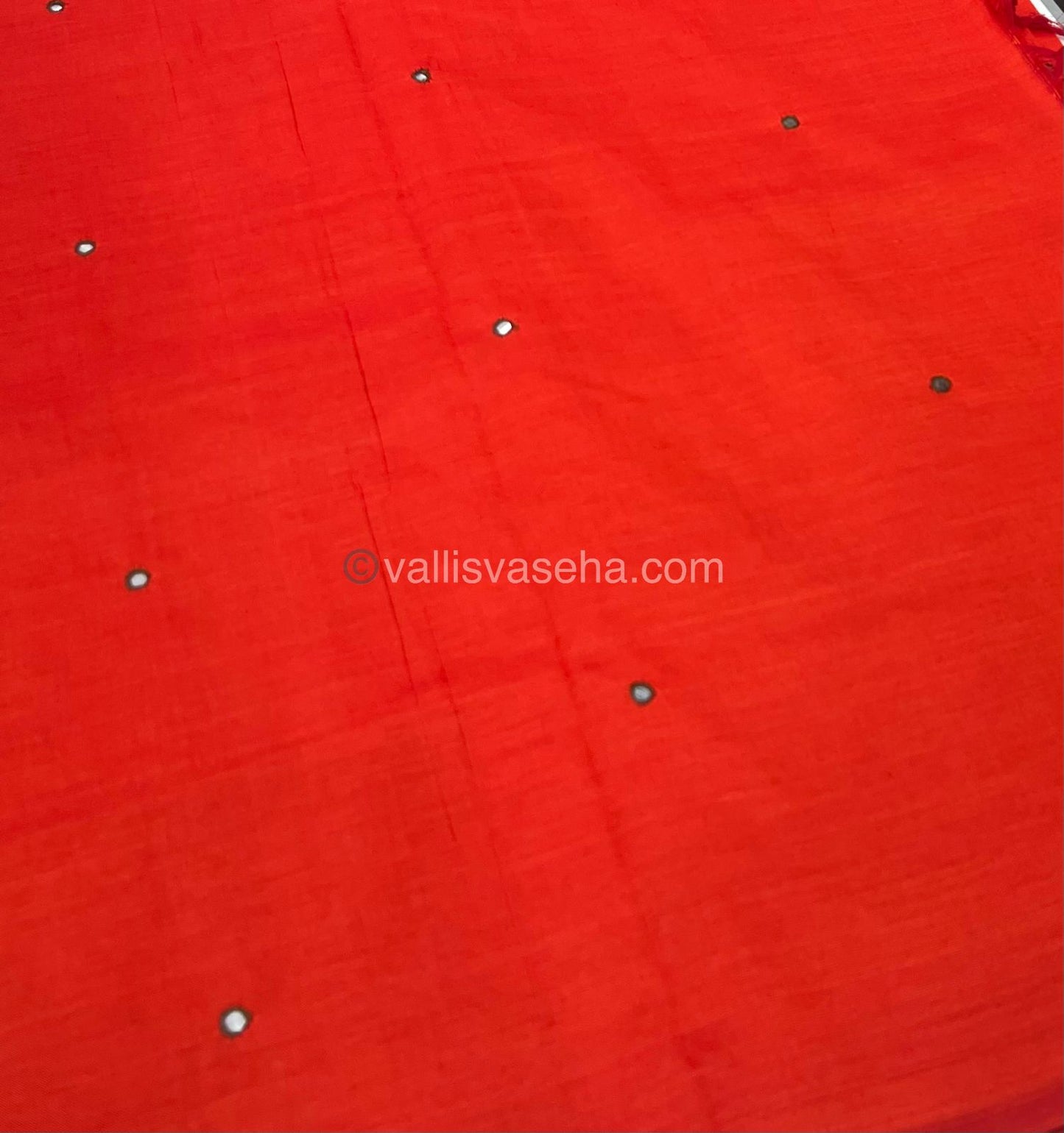South Mixed Cotton - Mirror Work Embroidery - Maroon with Cream - VVPCM002