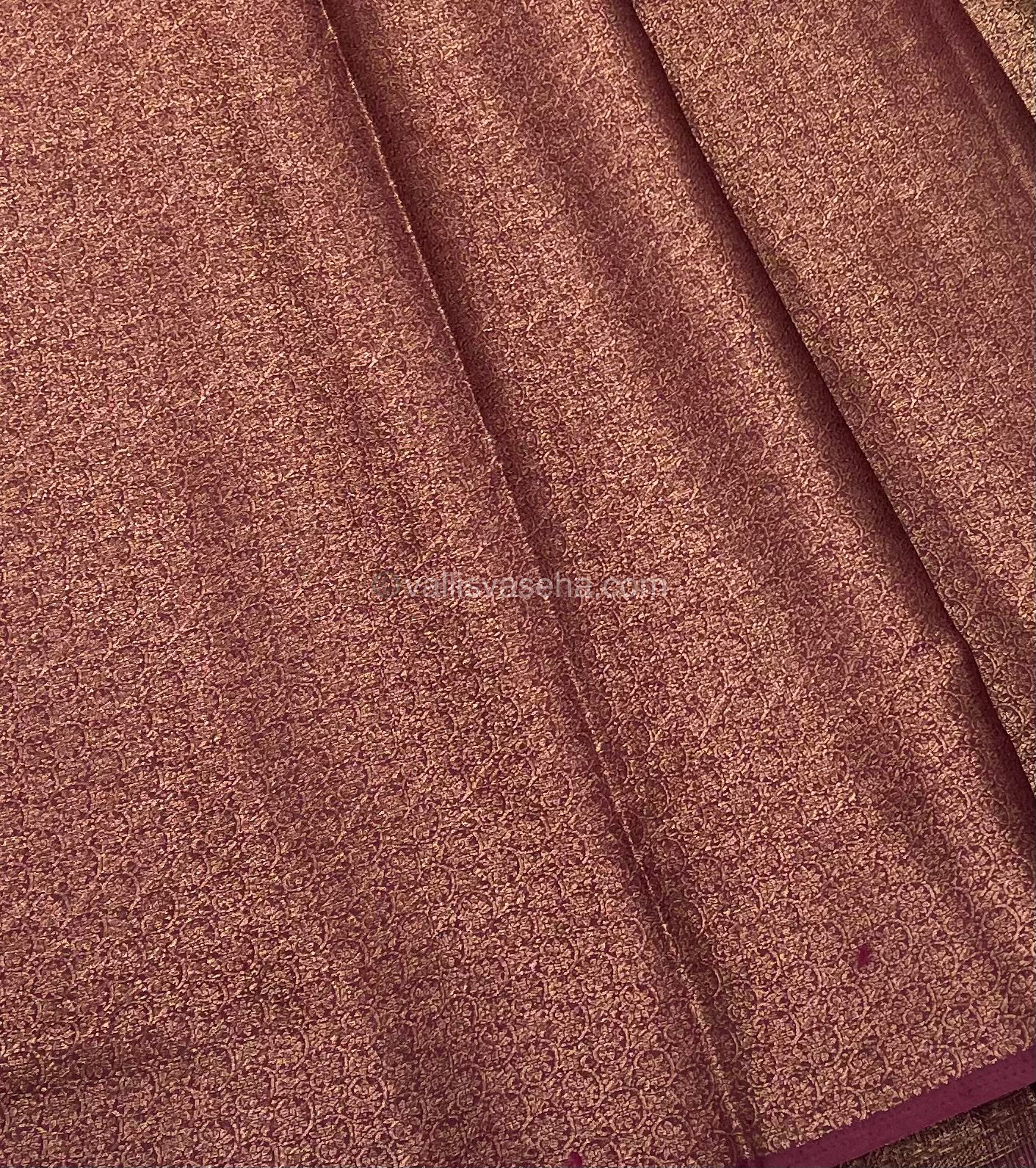 Bamboo Silk Saree - Mehendi Green with Dark Purple Shade - VVBSS001