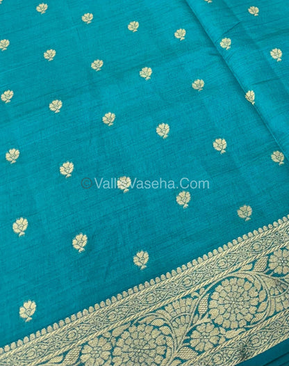 Semi Tussar Silk - Grand Pallu  - Blue Shade - VVSTS029