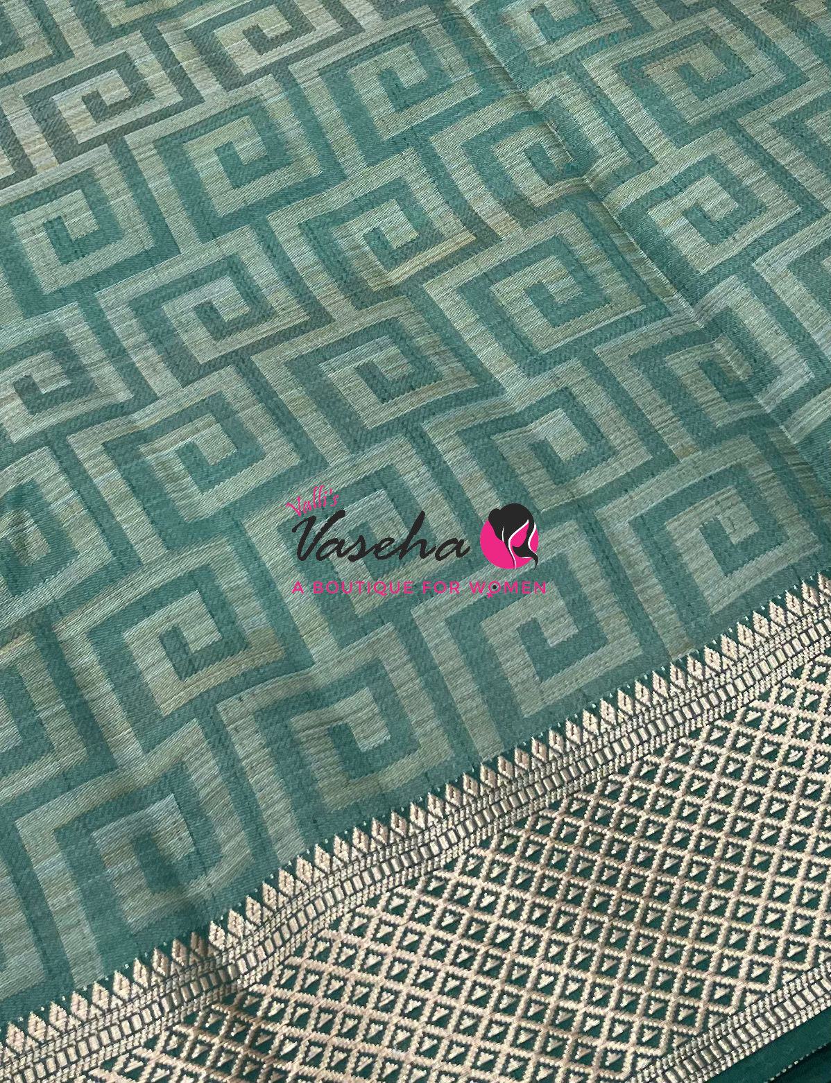 Semi Tussar Silk Saree | Green Shade |VVSTS058