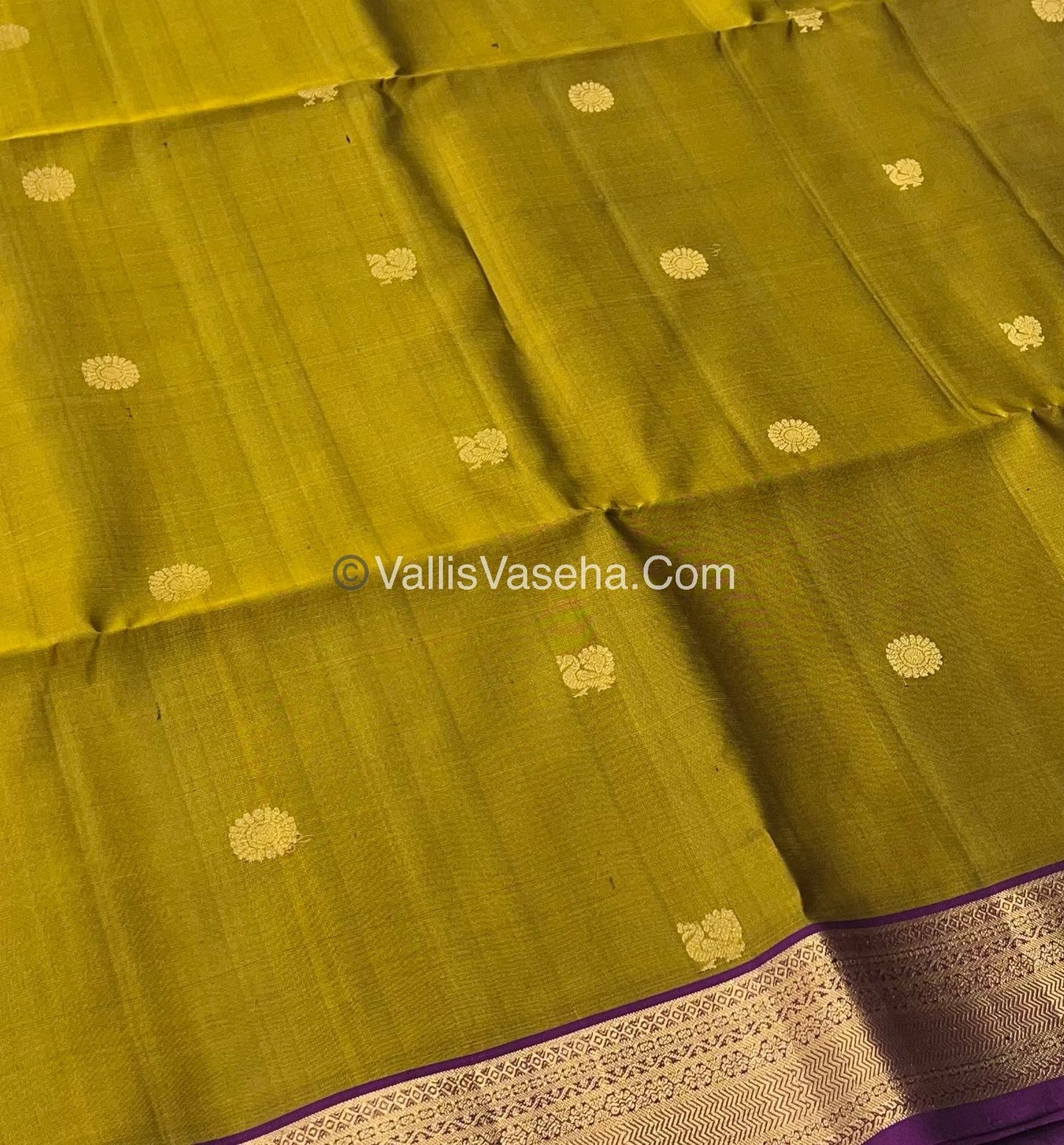 Pure Soft Silk Saree - Mustard & Purple Combo - VVPSS048