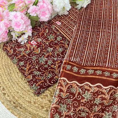 Ready Made - Anarkali - Salwar, Kameez & Duppatta(3pc)- Printed Cotton - VVAS005