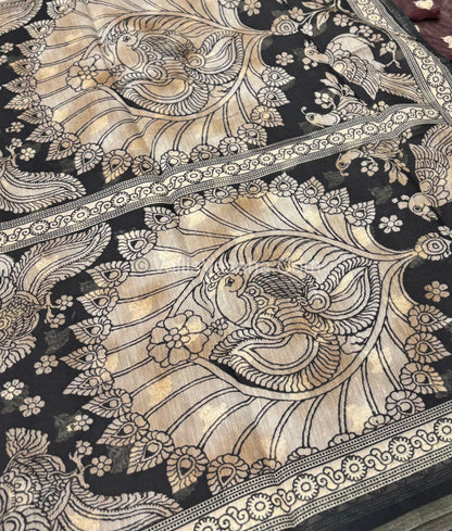 Semi Chanderi Saree - Blue Shade - VVSCS007