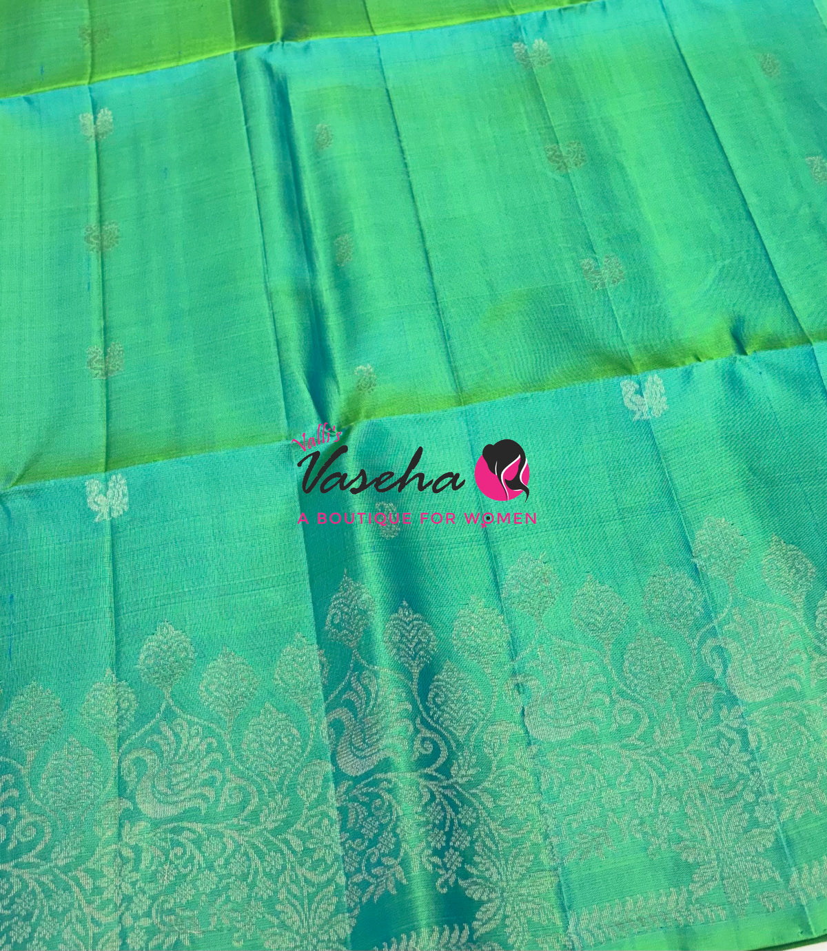 Pure Soft Silk Saree - Dual Tone Green Shade - VVPSS119