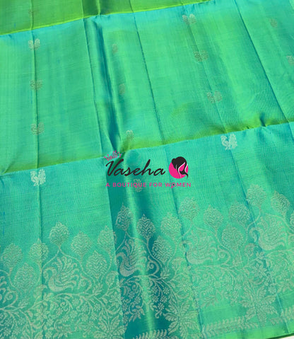 Pure Soft Silk Saree - Dual Tone Green Shade - VVPSS119