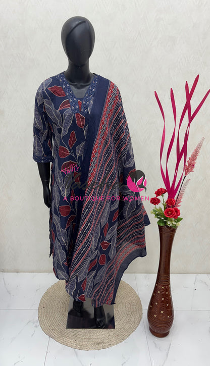 Ready Made | Straight Cut |Salwar, Kameez & Duppatta(3pc)|Cotton |VVRMS020
