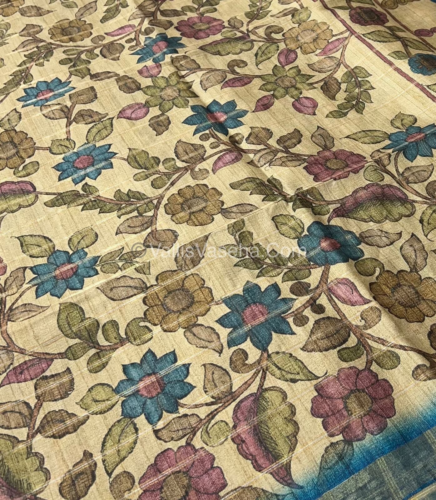 Semi Gicha Tussar Silk Saree - checks pattern - VVSGT001