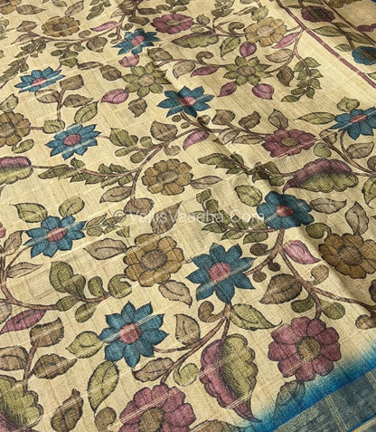 Semi Gicha Tussar Silk Saree - checks pattern - VVSGT001