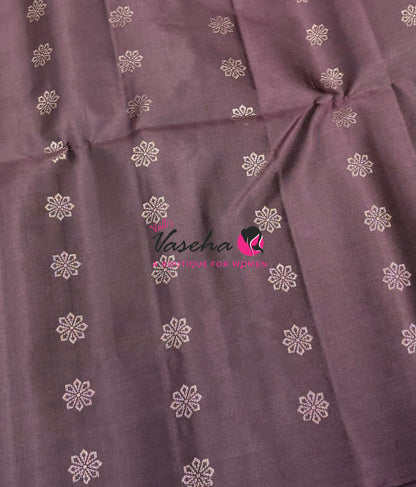 Pure Soft Silk Saree - Border Less  - Lemon Green & Brown Combo - VVPSS066