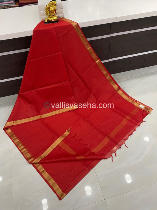 Pre booking ( 4 to 6 weeks time )Light Weight Kota Saree - Red Shade - VVKS001