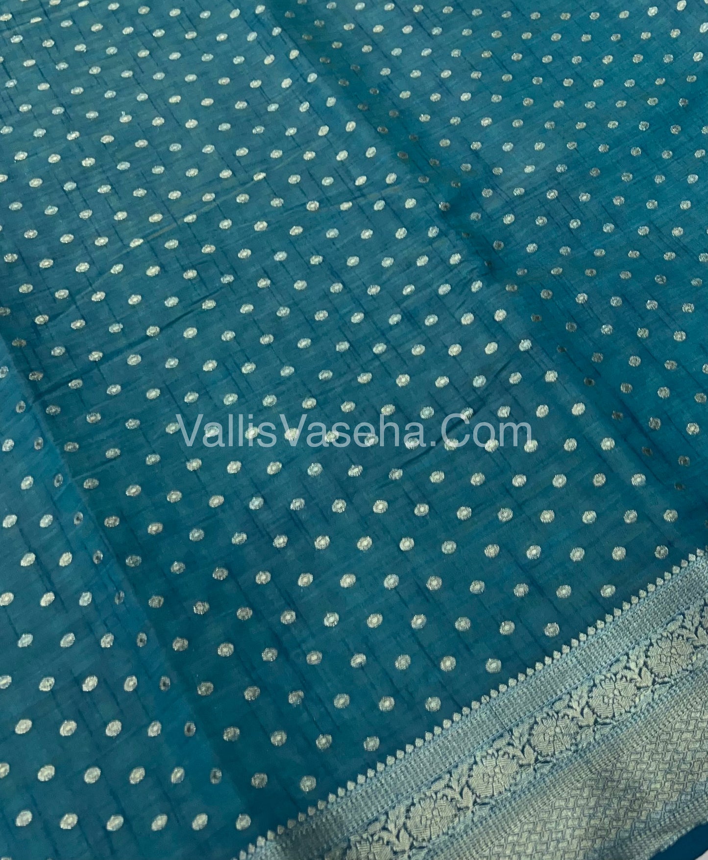 Semi Tussar Silk - Dark Ramar Blue Shade  - VVSTS015