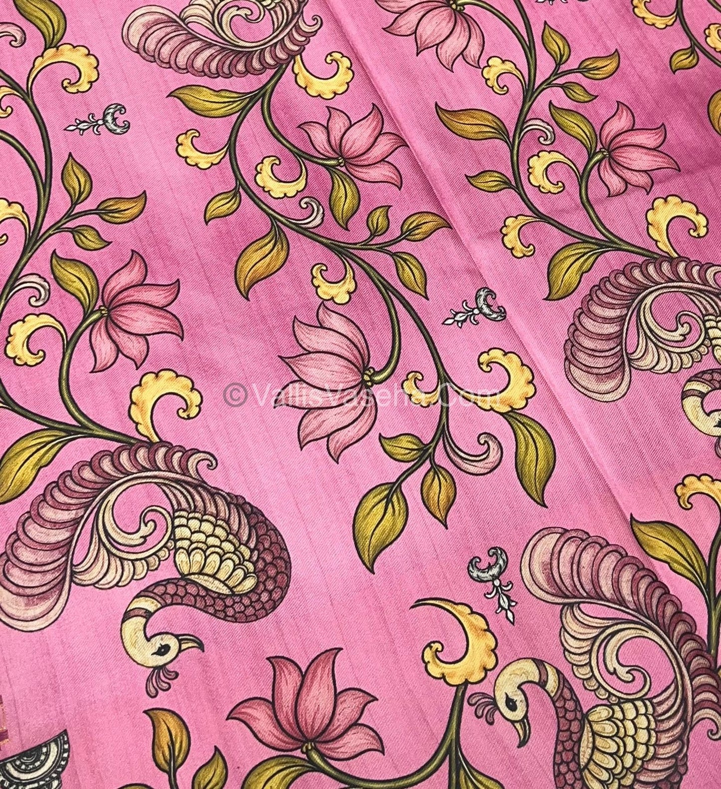 Semi Tussar Silk - Pink With Pink Shade  - VVSTS040