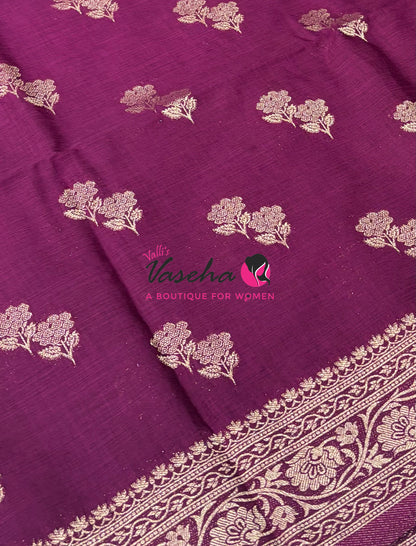 Banarasi - Heritage Silk - Semi Kathan Silk - Wine Shade - VVBHS011