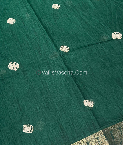 Casual Wear - Fancy Mixed Silk - Dark Green Shade - VVFMS002