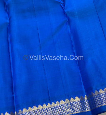 Pure Kanchipuram Silk Saree - Purple & Blue Shade  - VVPS031