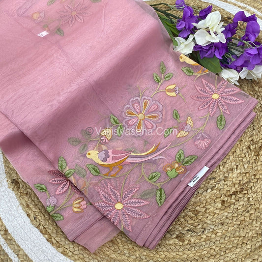 Organza Saree - Embroidery - VVDS001