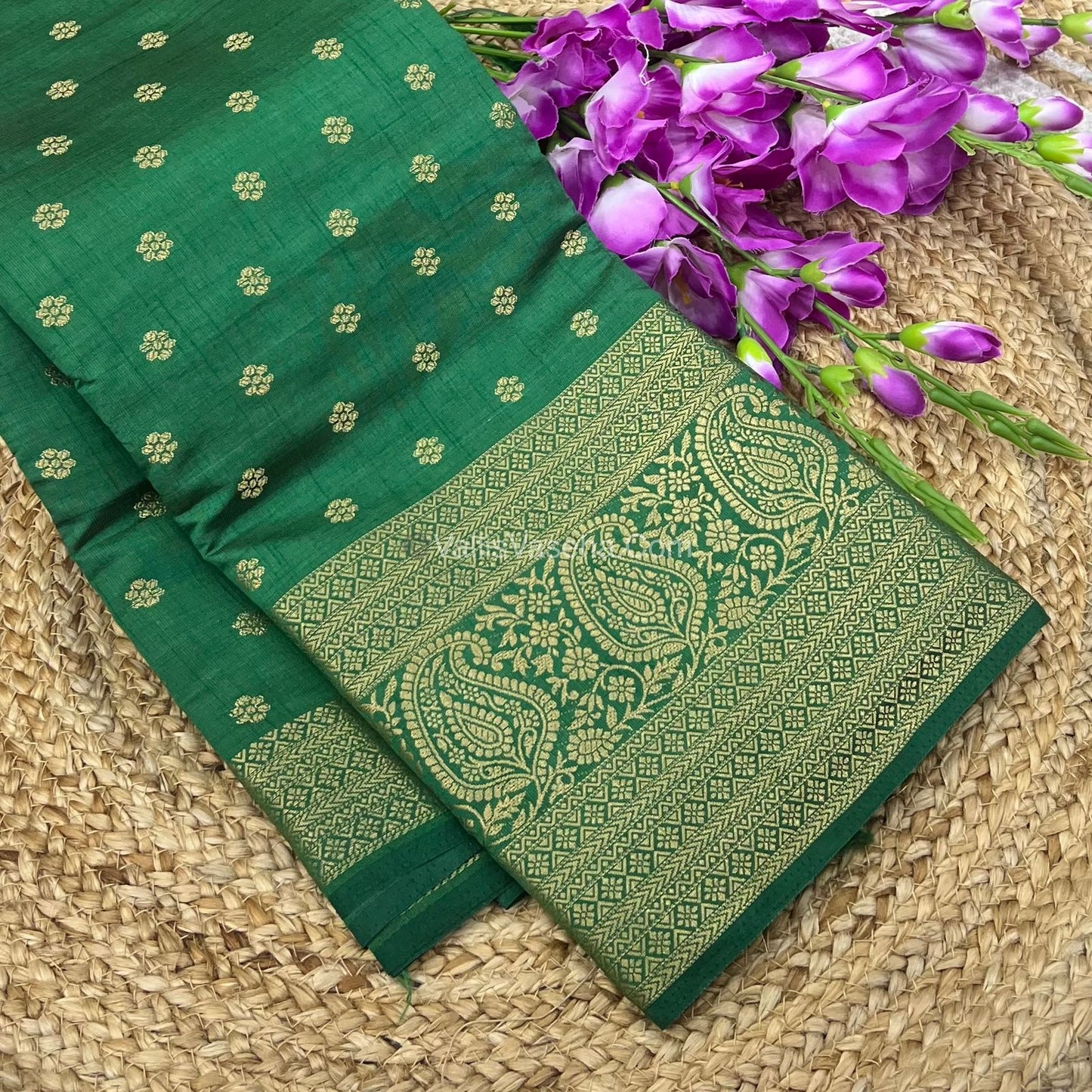 Semi Tussar Silk  - Green Shade  - VVSTS012