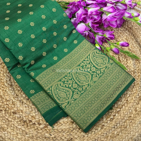 Semi Tussar Silk  - Green Shade  - VVSTS012